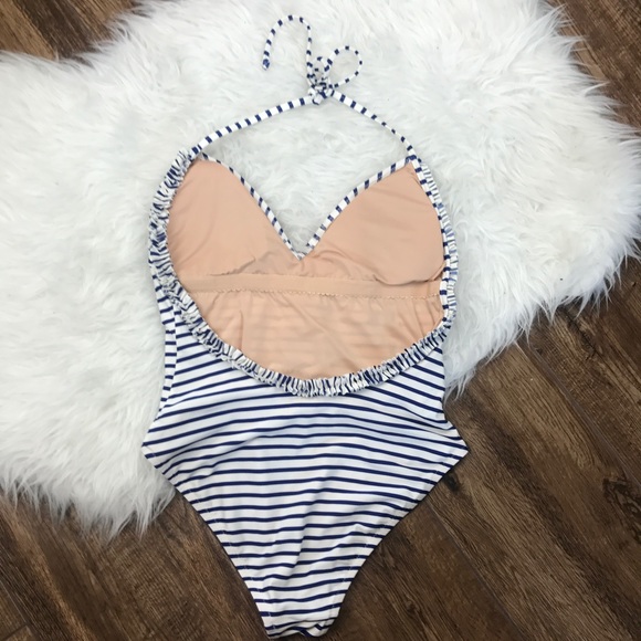 J Crew • Nautical Blue Striped One Piece Swimsuit - Picture 7 of 8